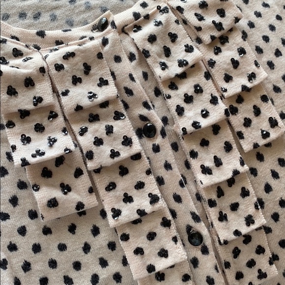 J.Crew Petal Pink Black Merino Wool Cardigan S - Picture 2 of 7